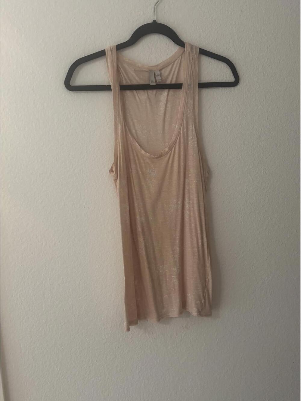 Large Joie Designer Pink Beige Flowy Tank Top